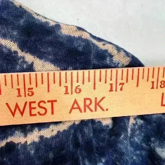 MAGNOLIA GRACE Linen Cotton Blend Space Blue Tye Dye Open Front Cardigan Sz L - Picture 7 of 10